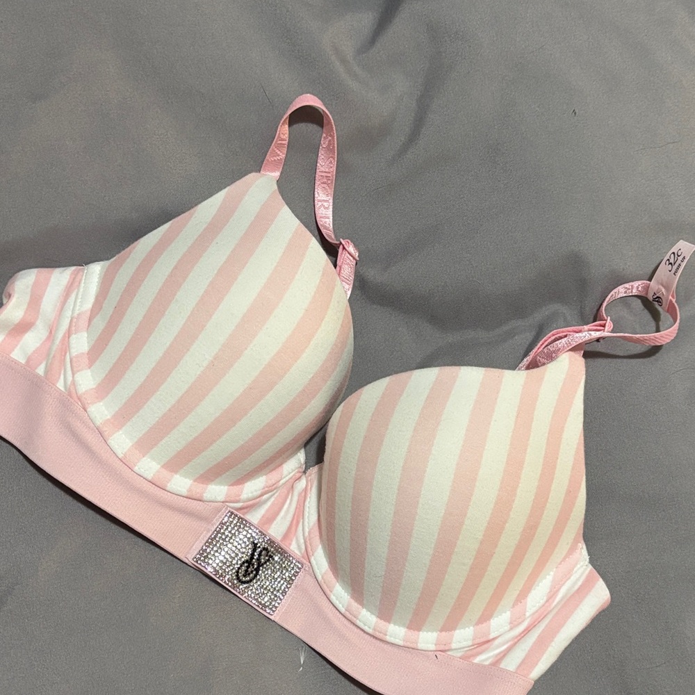 Victoria's Secret Pink and White Striped Bra
